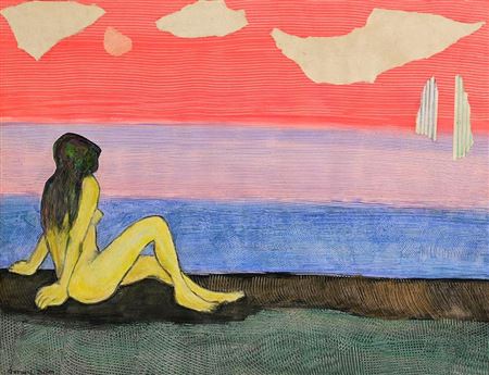 Seated Nude by the Sea