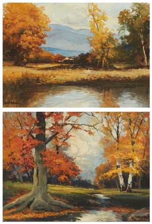 "Autumn Gold" and "Autumn in the Catskills N.Y." (2)