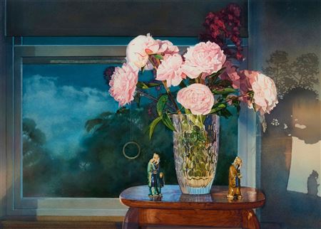 Still life with peonies