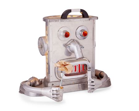 Robot with paper flower