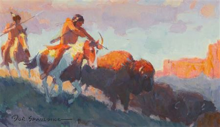 Hunting bison