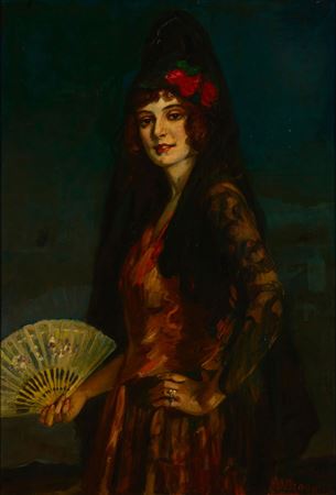Spanish dancer with fan