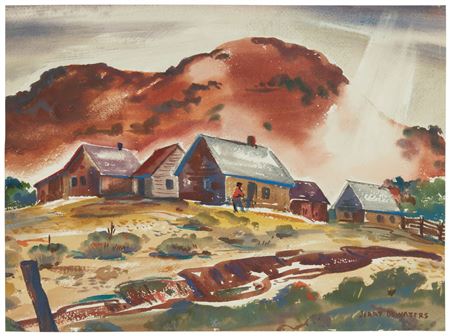 Farm houses in the foothills