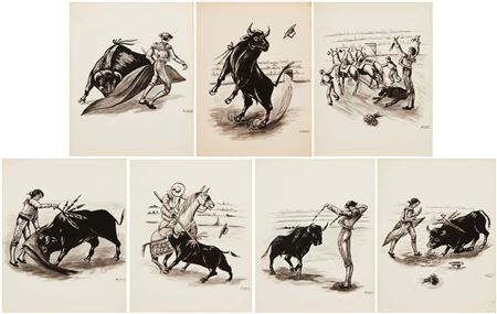 Seven works: Bullfighting scenes