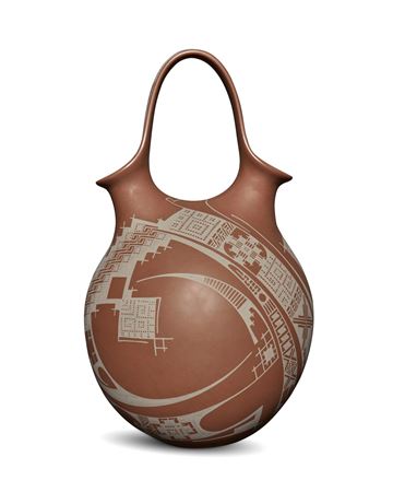 A Mata Ortiz pottery wedding jar