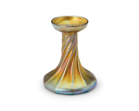 Favrile glass candlestick base