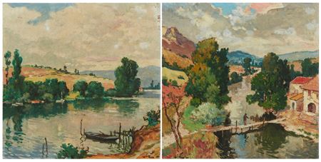 Two Works: "Brise en Marne" and "Paysage en Lozère" by Gabriel Vie - Auction record, sale price, and art valuation. Compare with similar artists and explore comparable artworks.