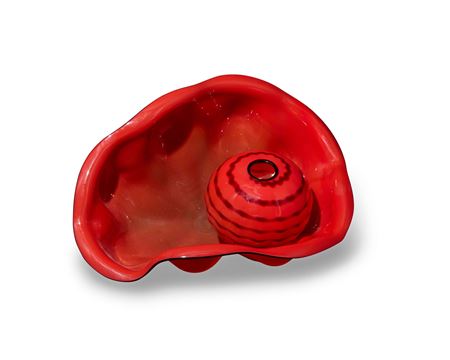 Chinese Red Seafoam Pair
