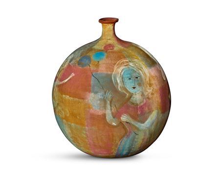 A glazed studio pottery vase