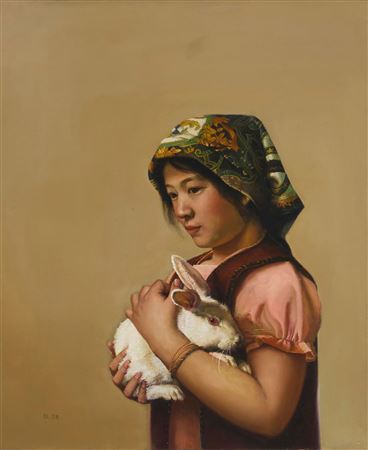 "Girl with Rabbit," 1986