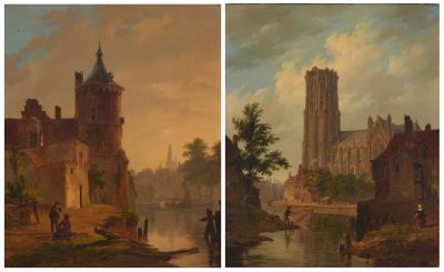 Two Dutch architectural views, 1832