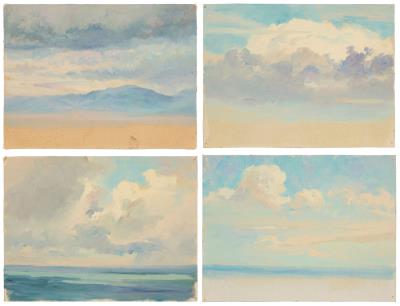 Mt Hamilton - from Los Gatos; three untitled seascapes (4)