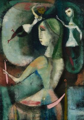 A figurative pottery plaque