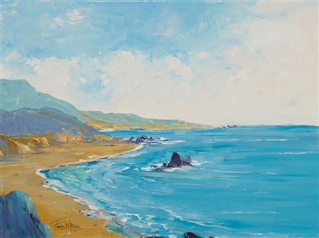 Seacoast Scene of Hwy I, Near Carmel, CA