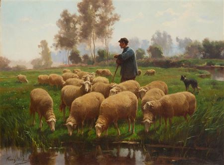 Shepherd and flock