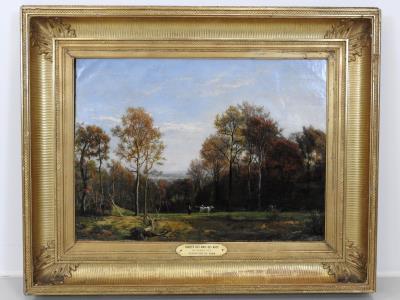 Plowing on the edge of a forest