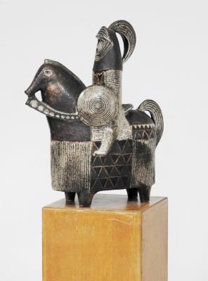 Rider with shield
