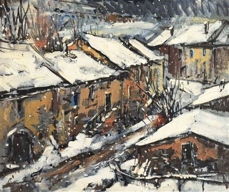 Village under the snow