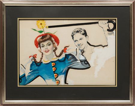 Judy Garland and Mickey Rooney illustration for American Weekly