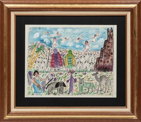 Sample artwork by M C "5 Cent" Jones (1917 - 2003), known for painting - View similar artists and auction records