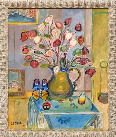 "Still Life with Rosebuds"