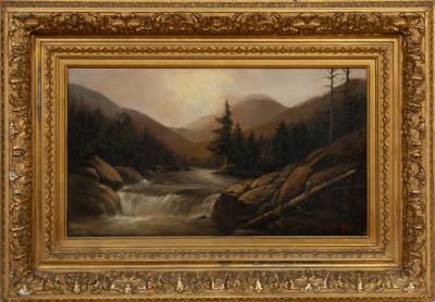 Mountain Landscape with Waterfall