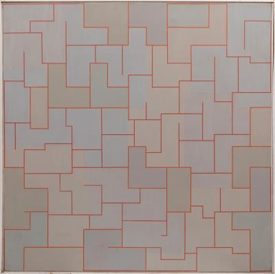 Red on Gray over Gold