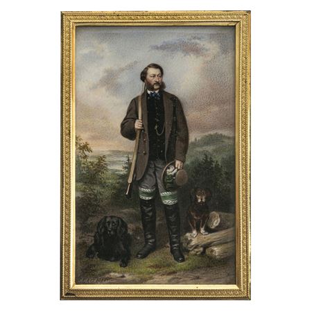 Duke August of Saxe-Coburg-Koháry in hunting clothes