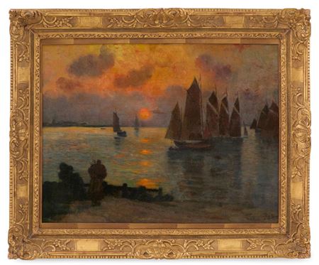 Sample artwork by Eugène Henri Alexlandre Chigot (1860 - 1923), known for impressionist and realist painting of landscapes, marine, coastal views, garden scenes - View similar artists and auction records