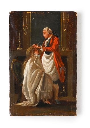 The wigmaker's visit to an elegant apartment