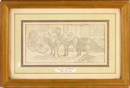 Horses in a stable