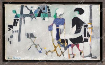 Young women discussing on the terrace