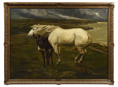 The white horse and the little donkey near the Basque coast by Rene Choquet - Auction record, sale price, and art valuation. Compare with similar artists and explore comparable artworks.