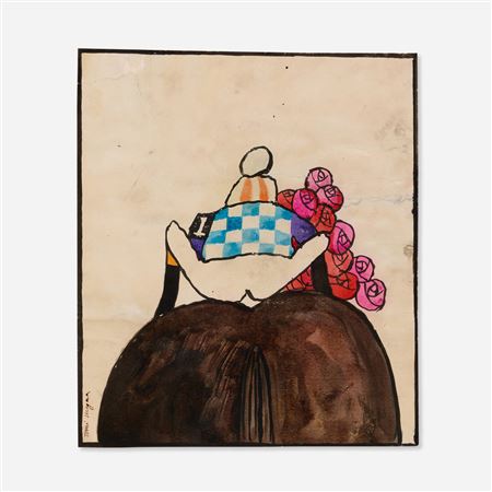 The Jockey Takes the Roses : Painting