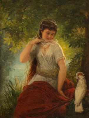 Mädchen mit Kakadu