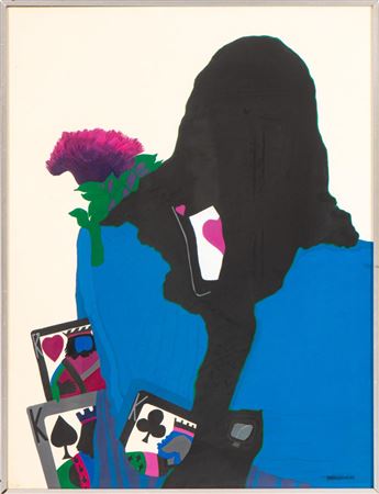 Figures with letters and flower