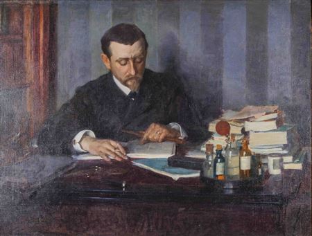 Portrait of Doctor G by Louis Dessar - Auction record, sale price, and art valuation. Compare with similar artists and explore comparable artworks.
