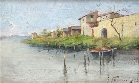 Houses along the river by Gino Tommasi - Auction record, sale price, and art valuation. Compare with similar artists and explore comparable artworks.