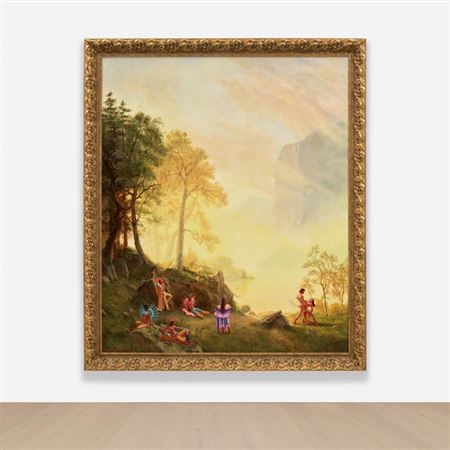 Recumbent Dandies Observe the Perils of the Games by Kent Monkman - Auction record, sale price, and art valuation. Compare with similar artists and explore comparable artworks.