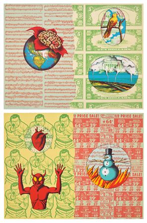 Earth & Wind; and Fire & Water, from Four Elements (diptych)