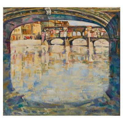 A VIEW OF PONTE VECCHIO FROM PONTE ALLA CARRAIA