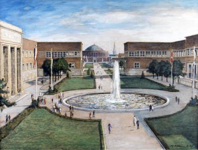View of the Ehrenhof in Düsseldorf by Fritz Kohler - Auction record, sale price, and art valuation. Compare with similar artists and explore comparable artworks.