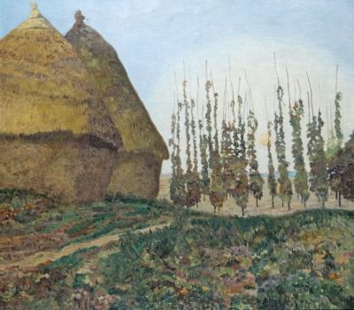 Hops next to haystacks by Julius Bretz - Auction record, sale price, and art valuation. Compare with similar artists and explore comparable artworks.