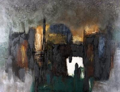Sample artwork by Wilfried Reckewitz (1925 - 1991), known for geometric abstract painting, graphics, glass sculpture, mural, stage and costume design - View similar artists and auction records
