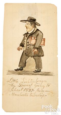 Little Lichtenberger the dwarf going to school 1837, from Manchester Township