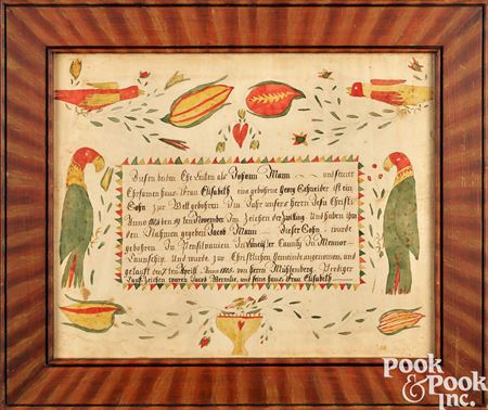Fraktur Birth Certificate by Andreas Kessler - Auction record, sale price, and art valuation. Compare with similar artists and explore comparable artworks.