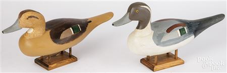 Pair of pintail duck decoys