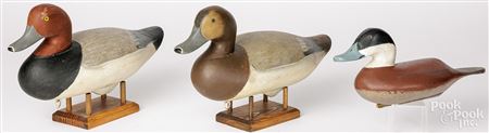 Pair of redhead duck decoys