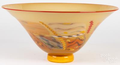 Oversized art glass bowl