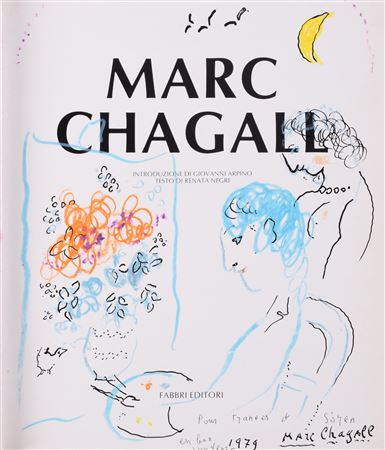 ARTIST'S MUSE AND STILL LIFE SKETCH WITH DEDICATION in GIOVANNA BERGAMASCHI "MARC CHAGALL", MILAN 1978